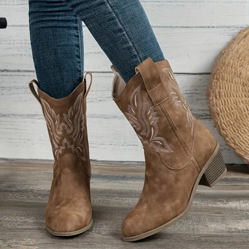 Helvano | Cowgirl-Stiefeletten für Damen mit Blockabsatz