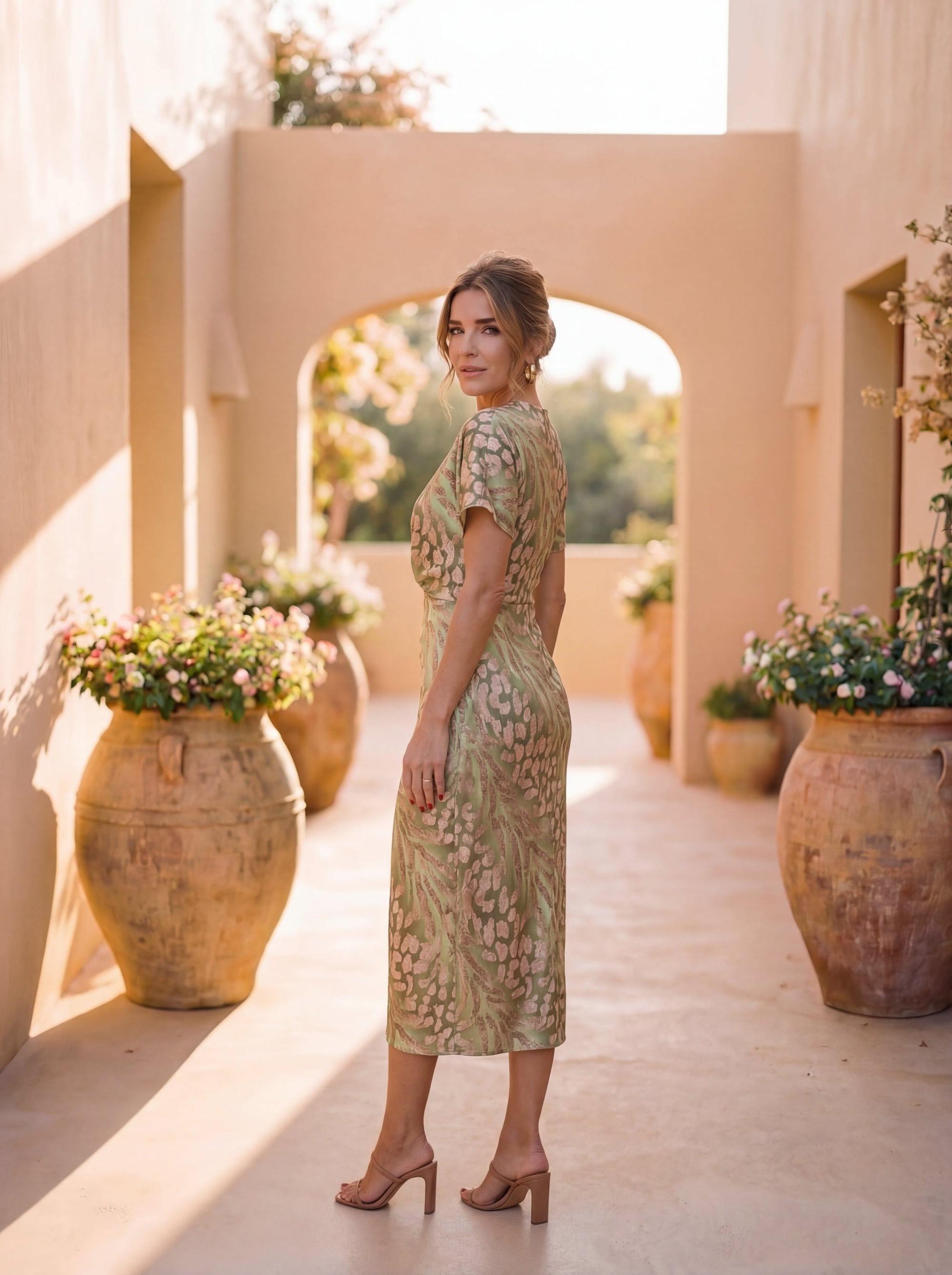 Helvano | Elegantes Midikleid für Damen in Kupfer