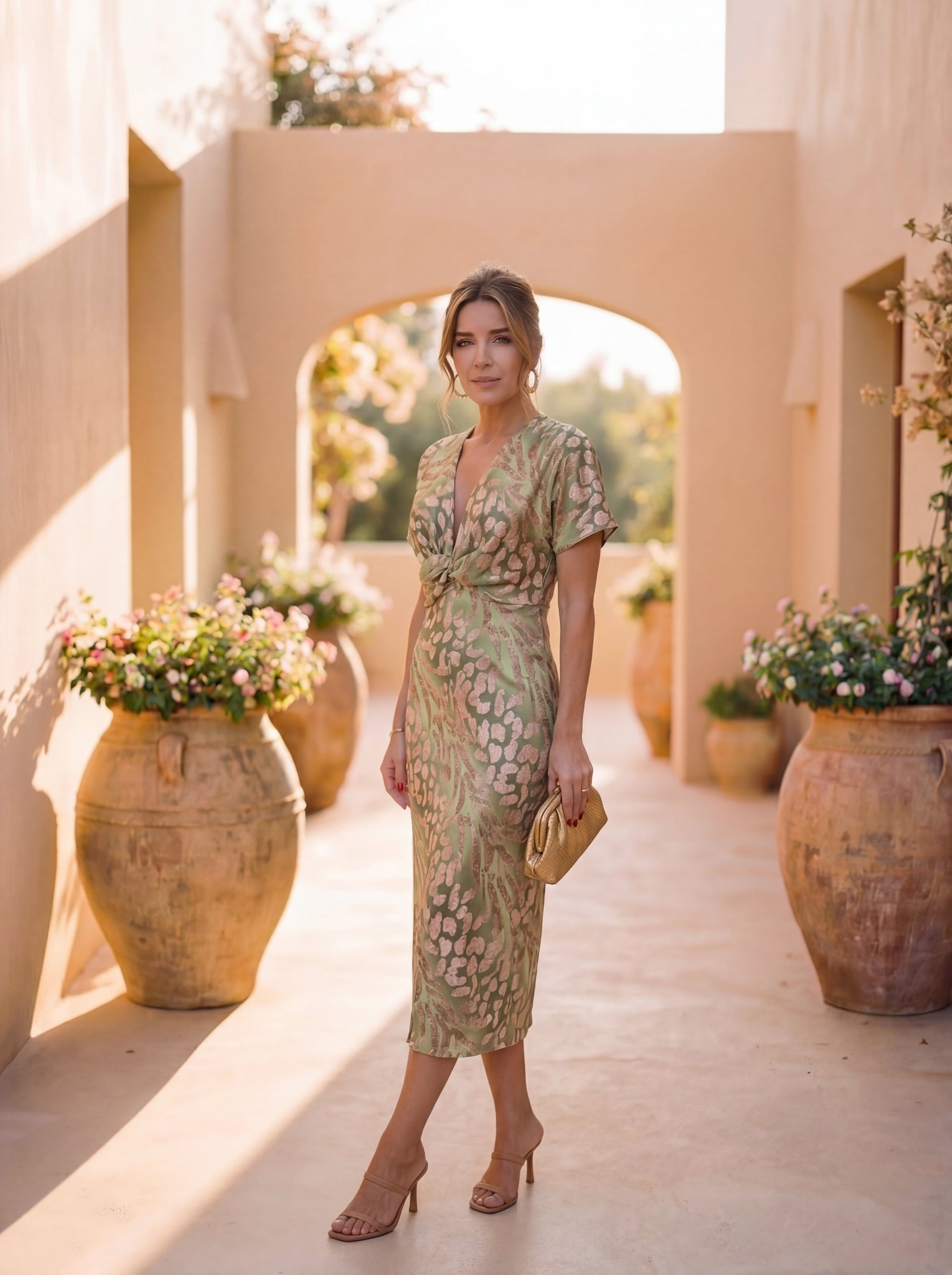 Helvano | Elegantes Midikleid für Damen in Kupfer