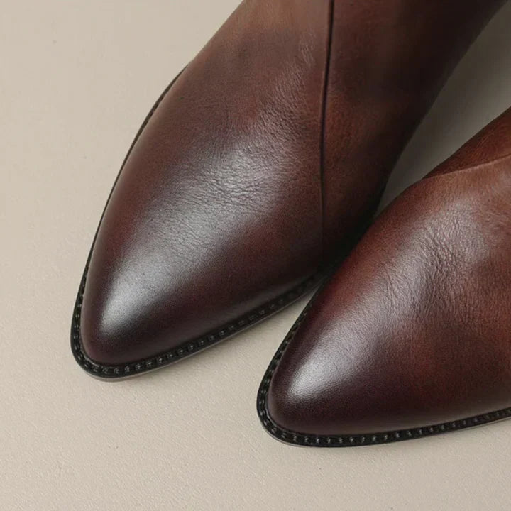 Helvano | Damenstiefelette aus Leder mit Blockabsatz