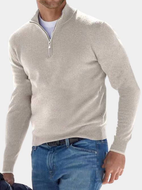 Helvano | Herren Troyer-Pullover mit kurzem Reissverschluss