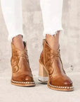 Helvano | Bestickte Stiefel mit Blockabsatz für Damen