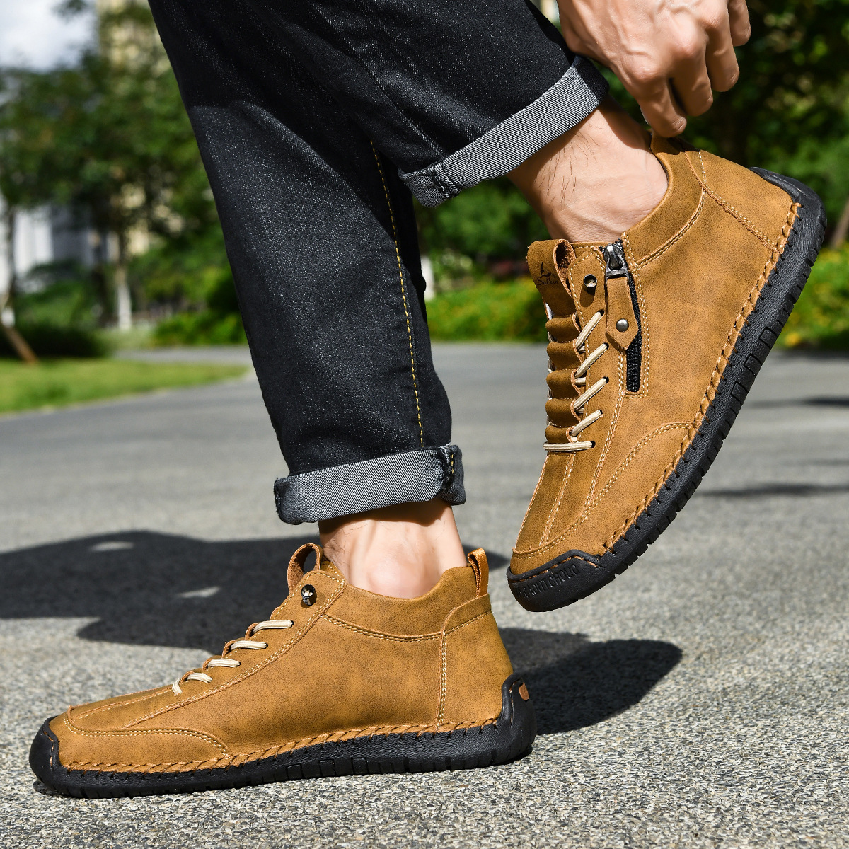 Helvano | Nubuk-Sneaker mit Reissverschluss für Herren