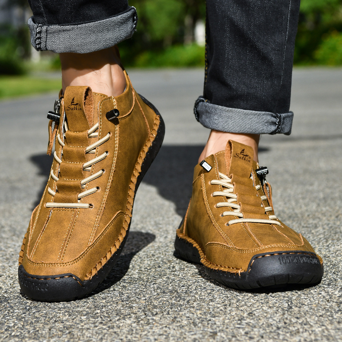 Helvano | Nubuk-Sneaker mit Reissverschluss für Herren