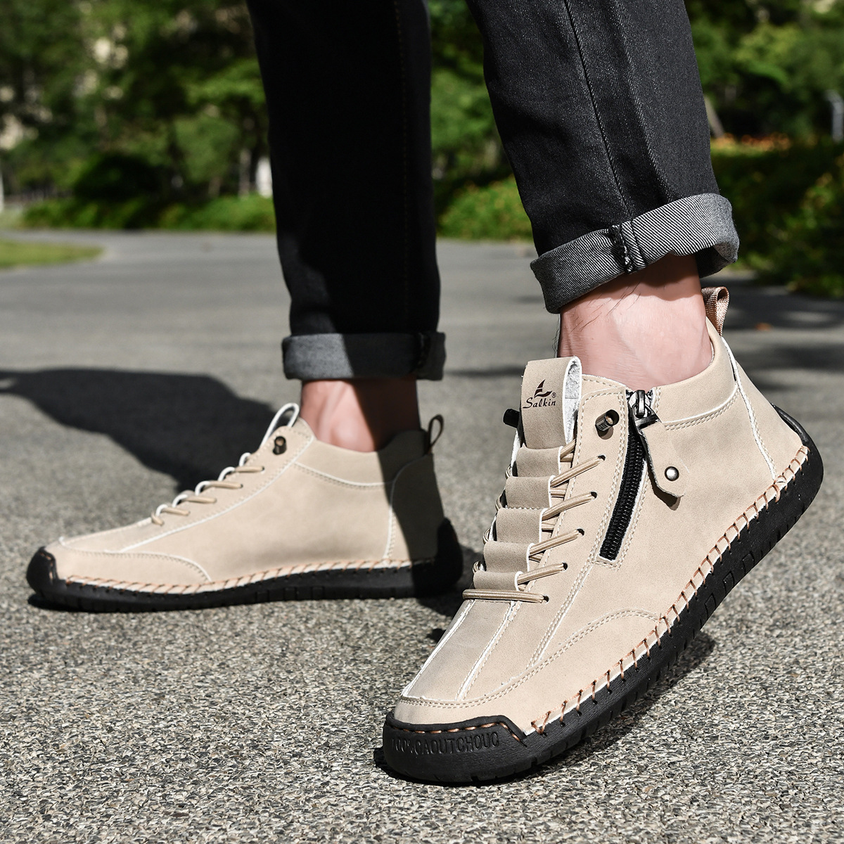 Helvano | Nubuk-Sneaker mit Reissverschluss für Herren