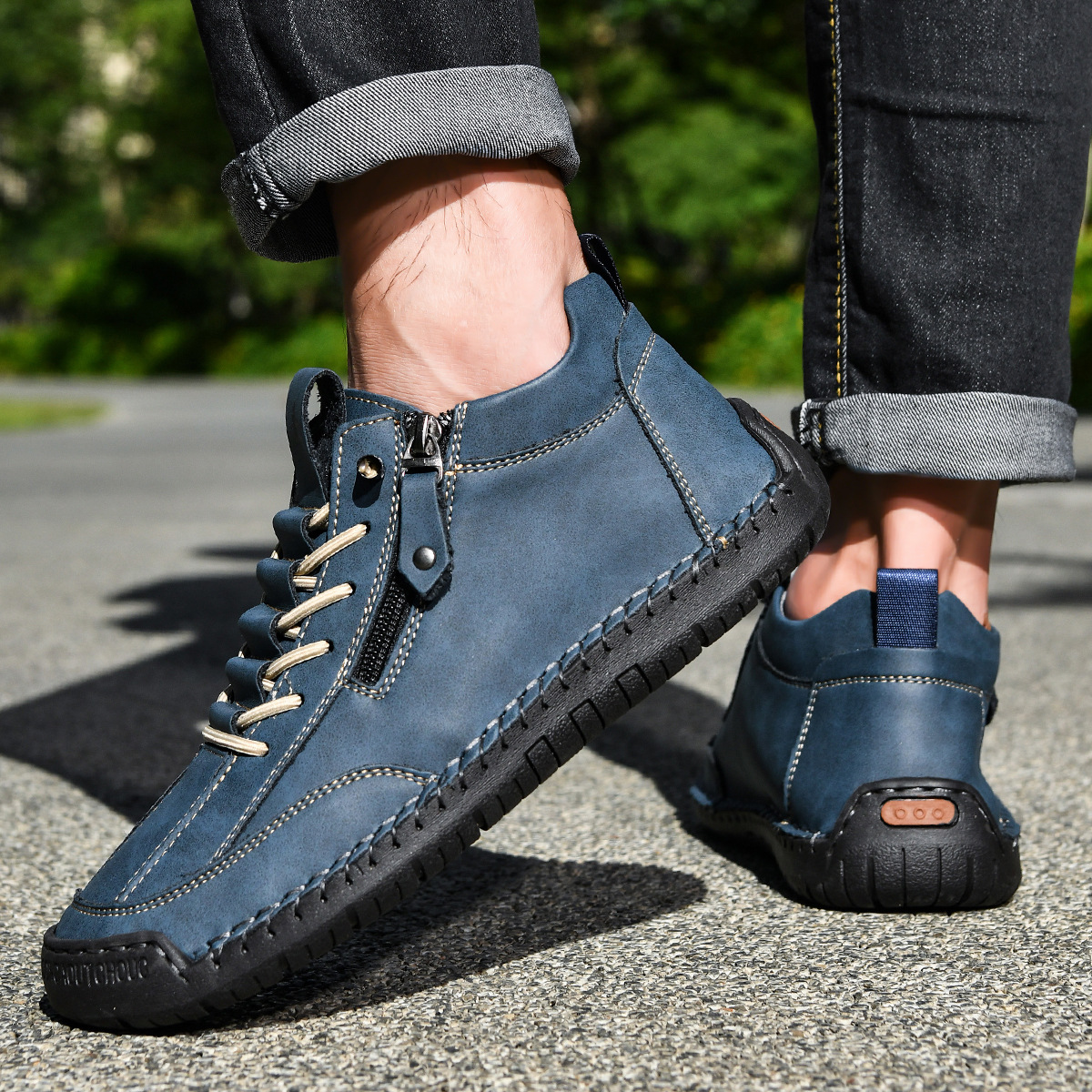 Helvano | Nubuk-Sneaker mit Reissverschluss für Herren