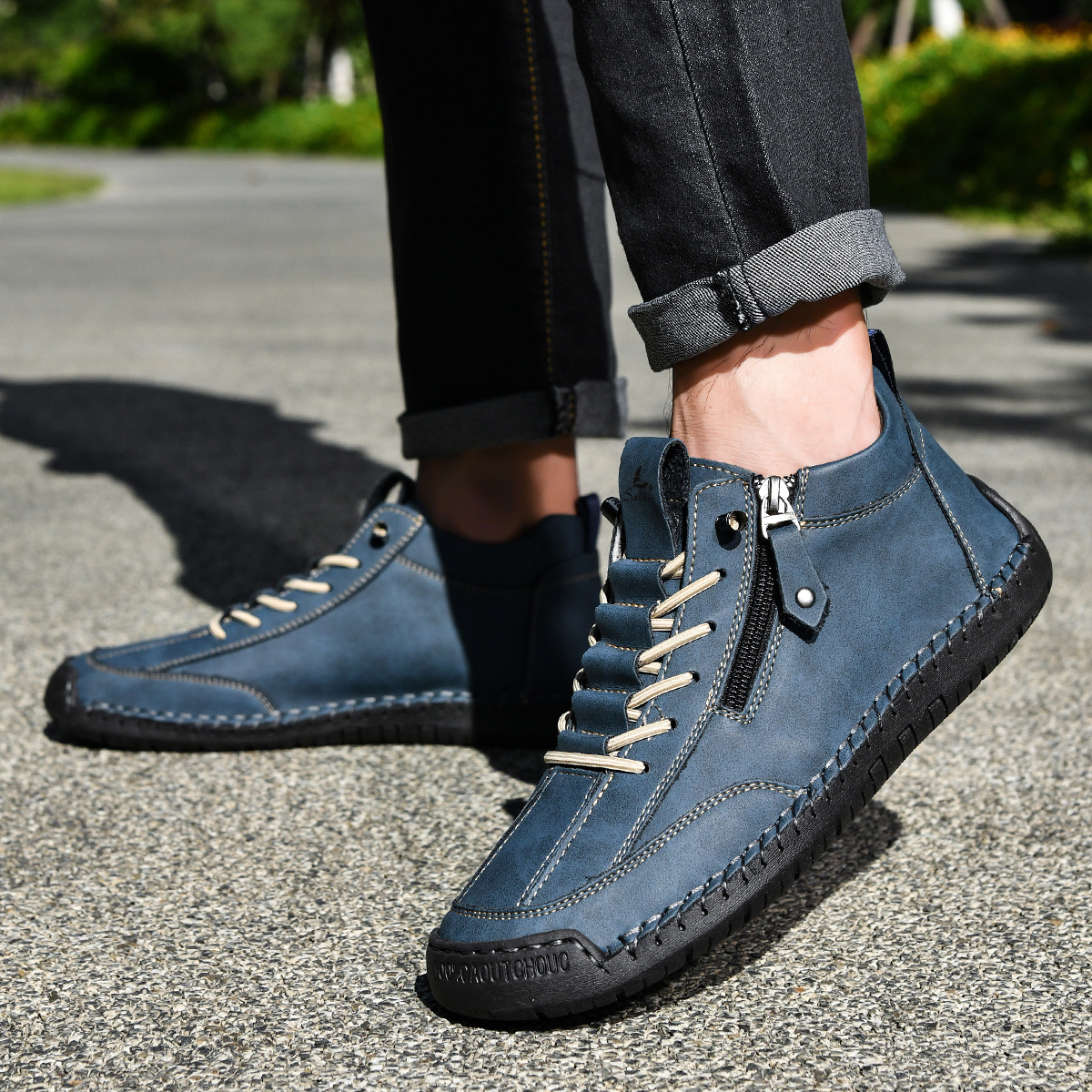 Helvano | Nubuk-Sneaker mit Reissverschluss für Herren