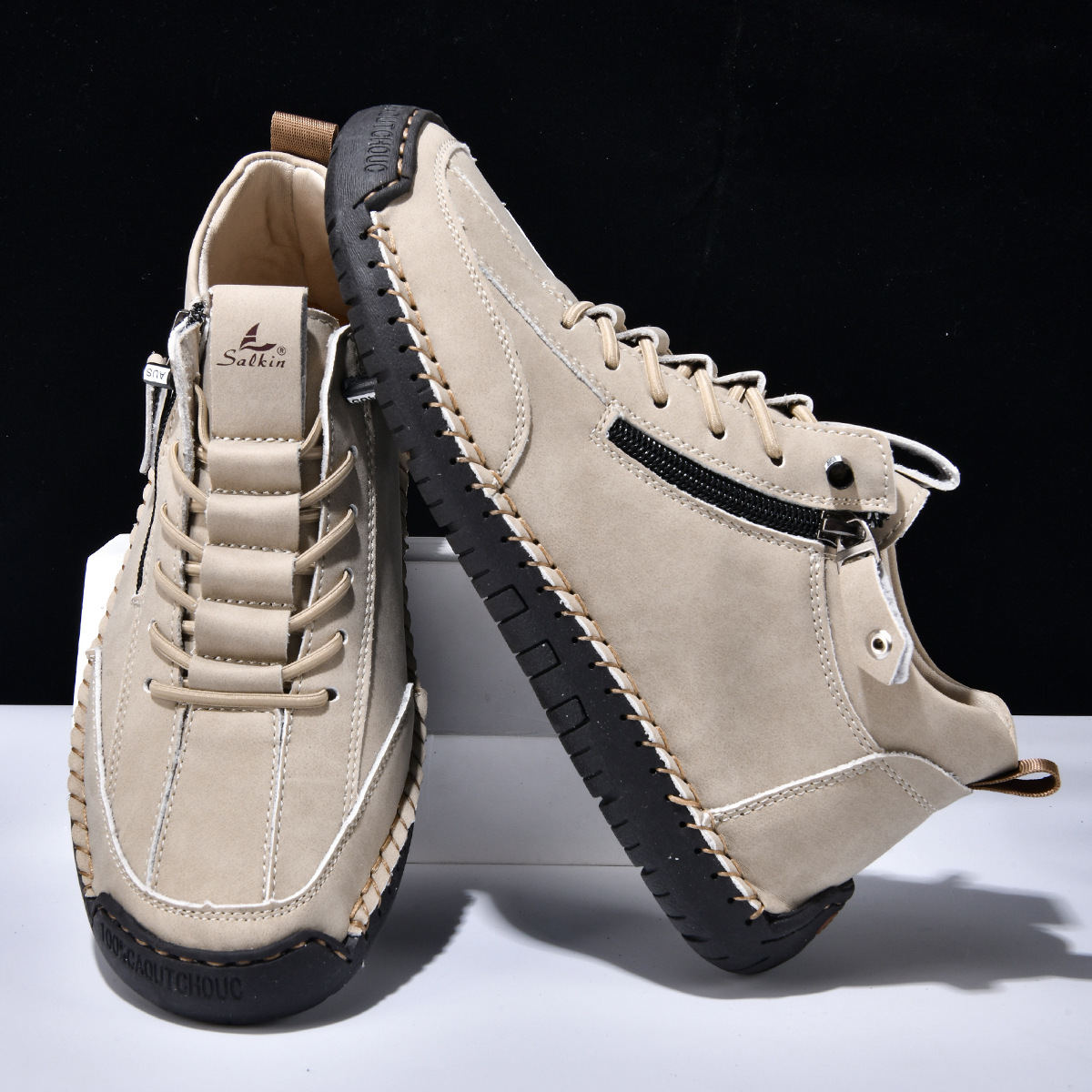 Helvano | Nubuk-Sneaker mit Reissverschluss für Herren