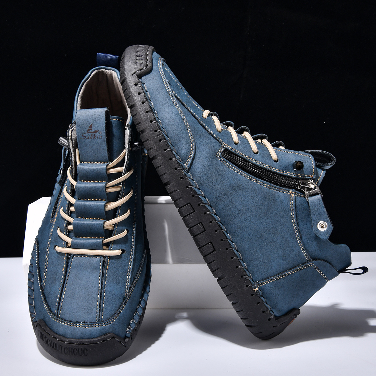 Helvano | Nubuk-Sneaker mit Reissverschluss für Herren