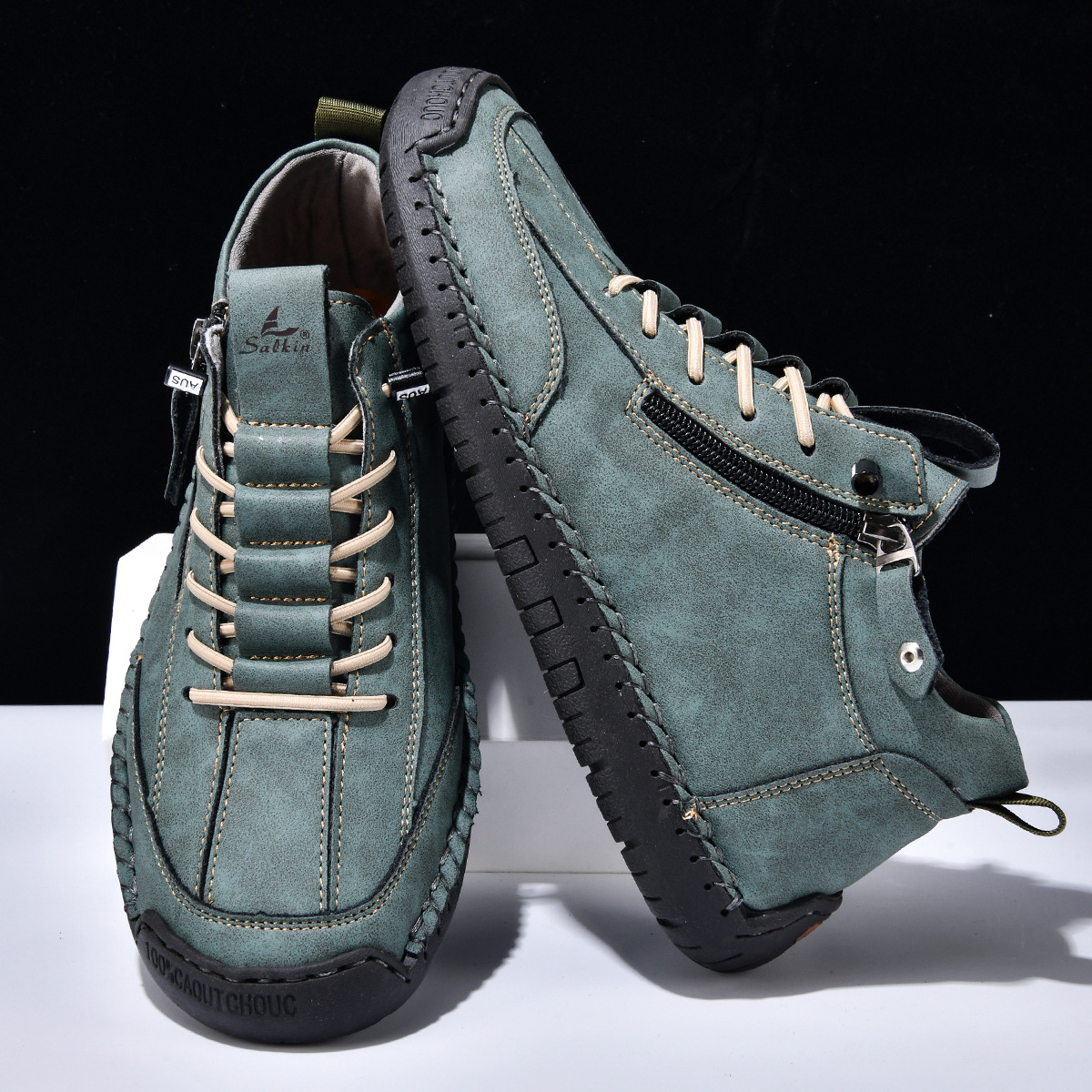 Helvano | Nubuk-Sneaker mit Reissverschluss für Herren