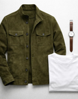 Helvano | Herrenjacke in Wildleder-Optik mit Taschen