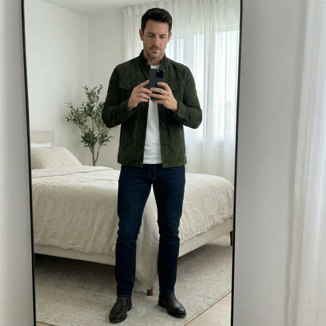 Helvano | Herrenjacke in Wildleder-Optik mit Taschen