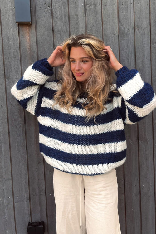 Helvano | Gestreifter Strickpullover für Damen