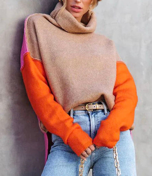 Helvano | Farbblock-Strickpullover für Damen