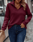 Helvano | Damen Rippstrick-Pullover mit Half-Zip