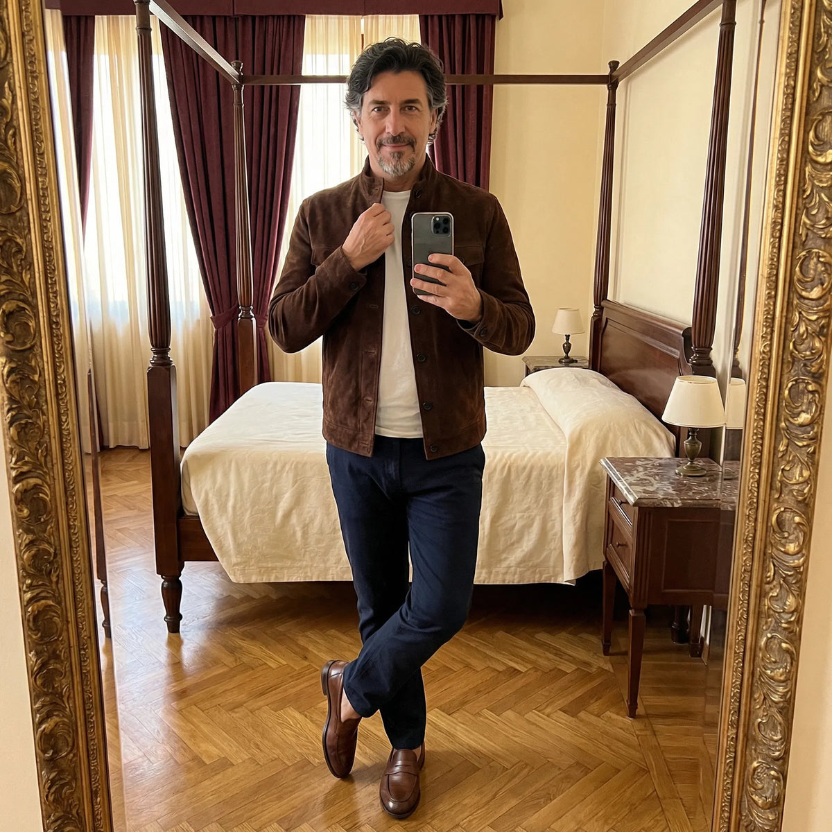 Helvano | Herrenjacke in Wildleder-Optik mit Taschen