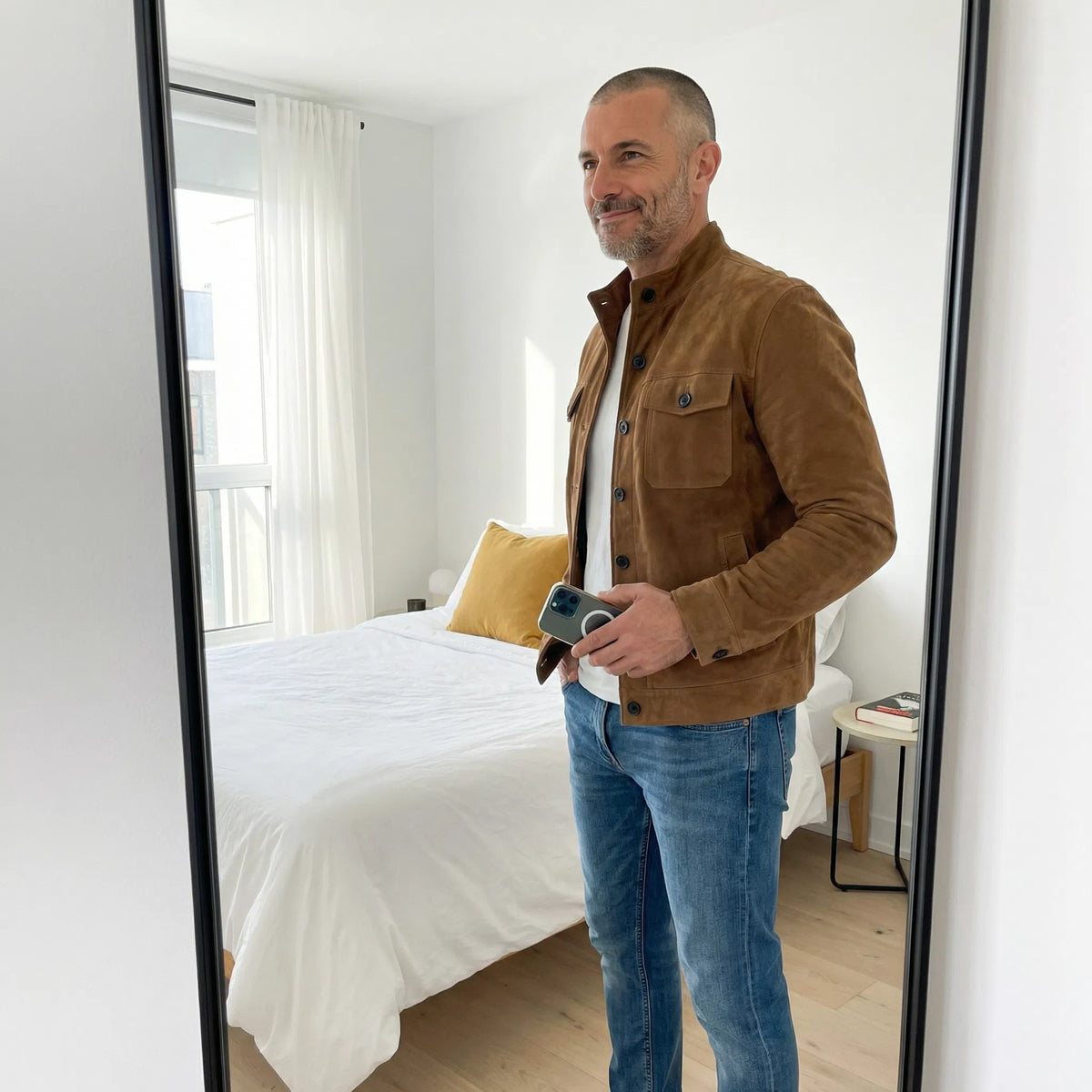 Helvano | Herrenjacke in Wildleder-Optik mit Taschen