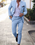 Helvano | Leinen-Anzug für Herren, 2-teilig, Slim Fit