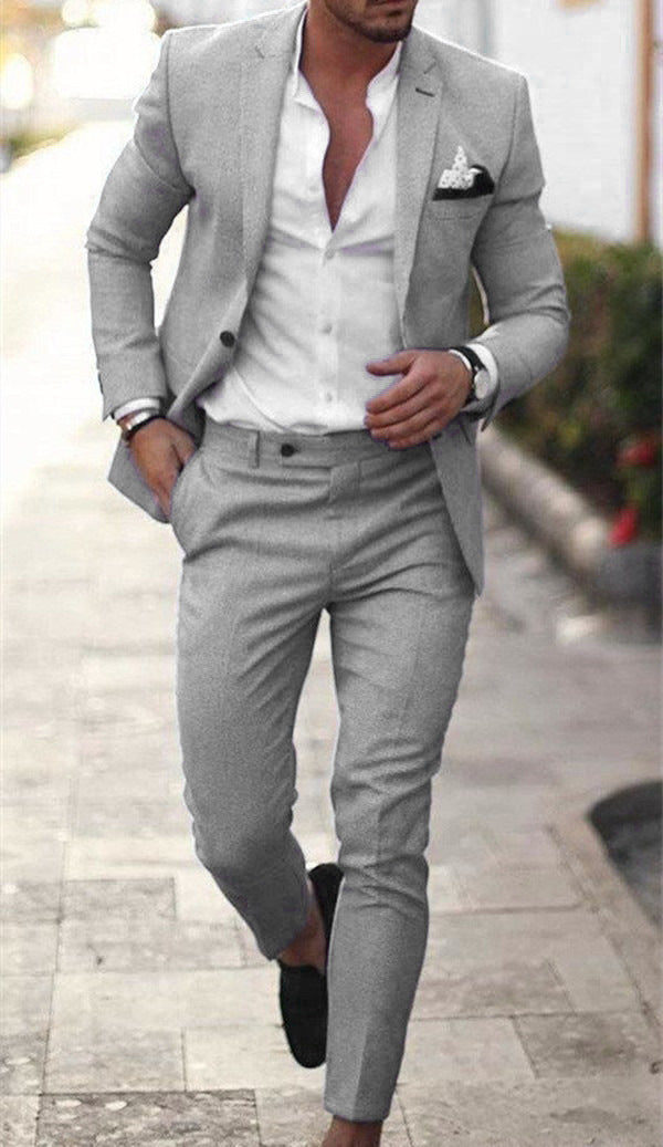 Helvano | Leinen-Anzug für Herren, 2-teilig, Slim Fit