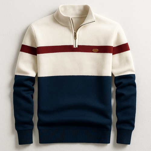 Helvano | Baumwoll-Zip-Pullover für Herren