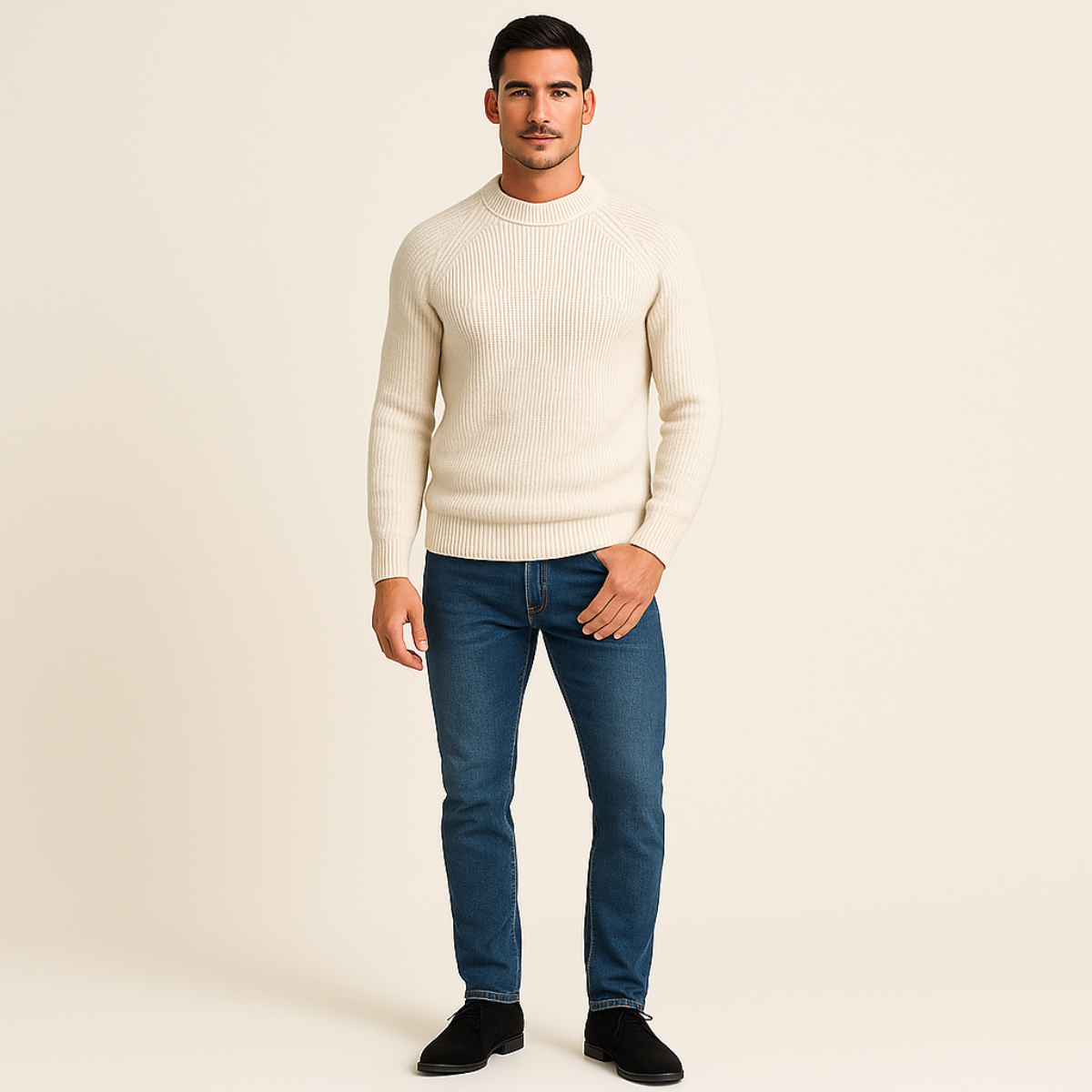 Helvano | Weicher Herren-Pullover mit Raglanärmeln