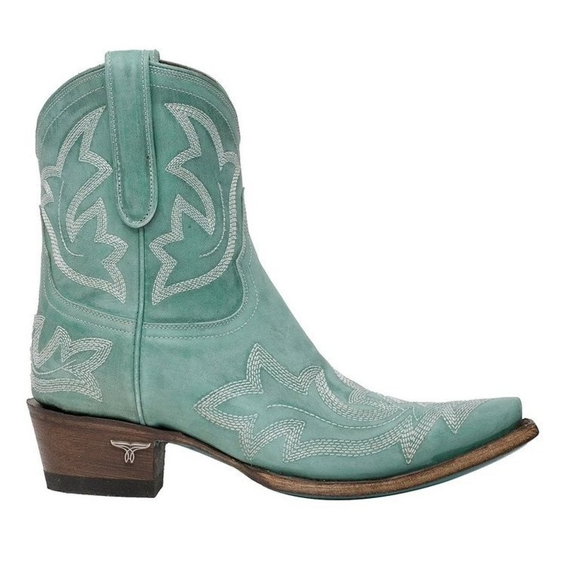 Helvano | Bestickte Cowboy-Stiefeletten aus Leder für Damen
