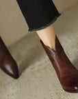 Helvano | Damenstiefelette aus Leder mit Blockabsatz