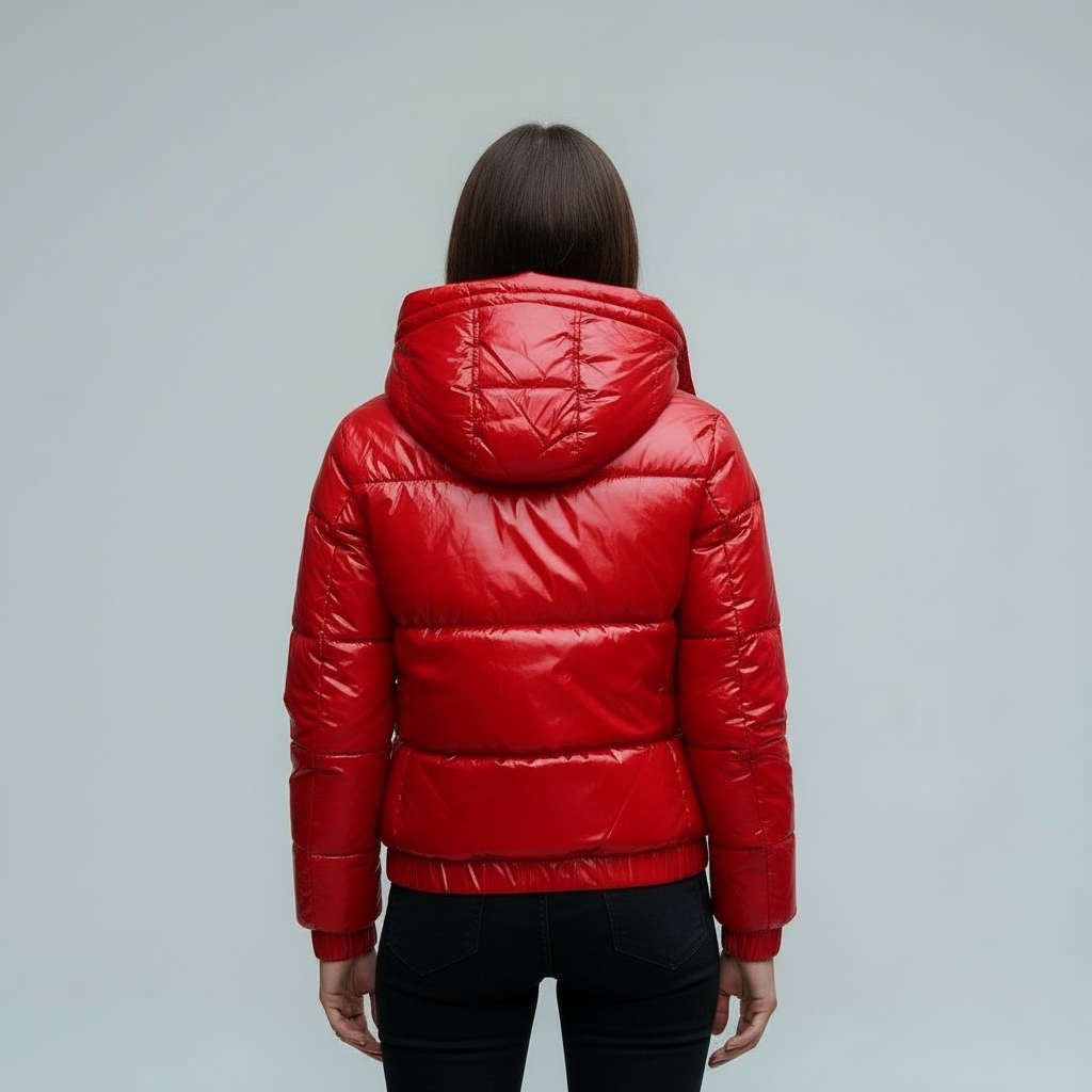 Helvano | Glänzende Winterjacke mit Kapuze für Damen