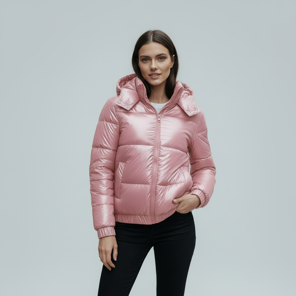 Helvano | Glänzende Winterjacke mit Kapuze für Damen