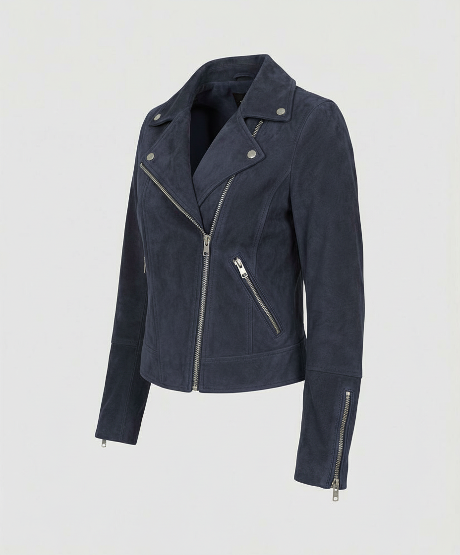 Helvano | Wildleder-Bikerjacke für Damen
