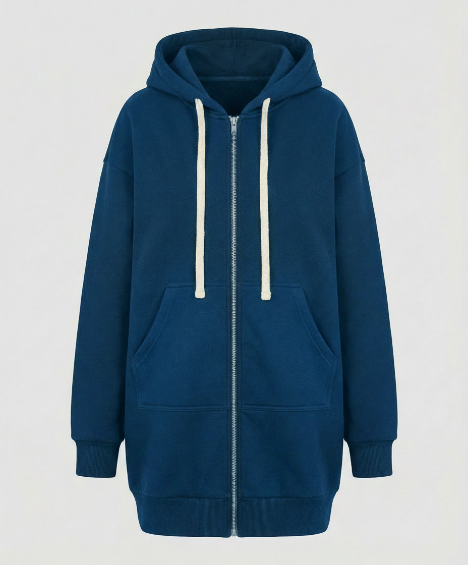 Helvano | Knielanger Zip-Hoodie für Damen