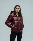 Helvano | Glänzende Winterjacke mit Kapuze für Damen