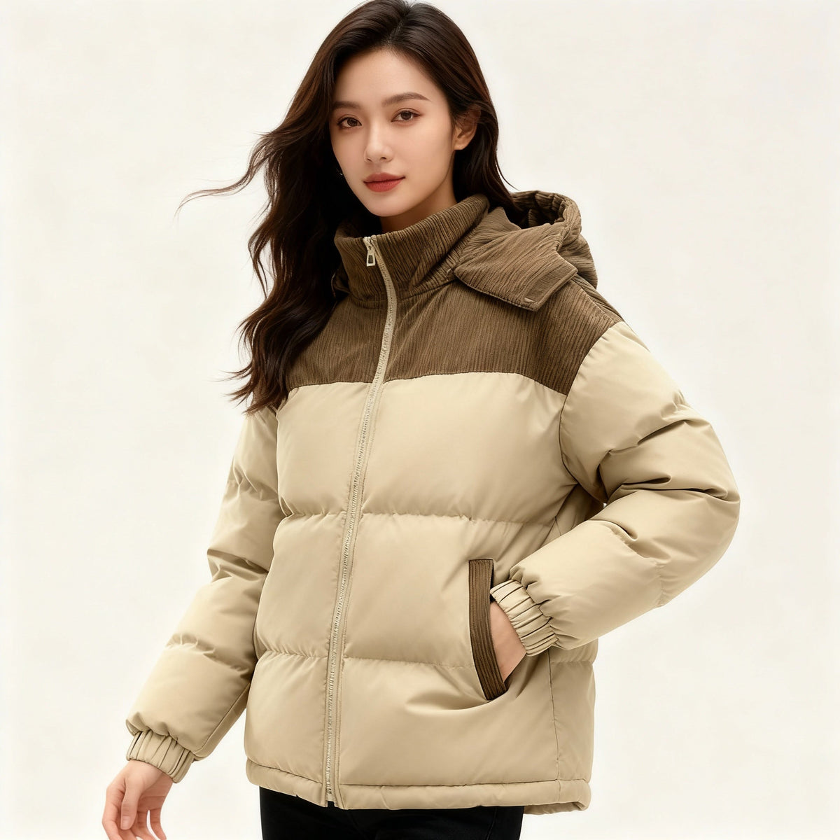 Helvano | Gefütterte Pufferjacke mit Kapuze für Damen