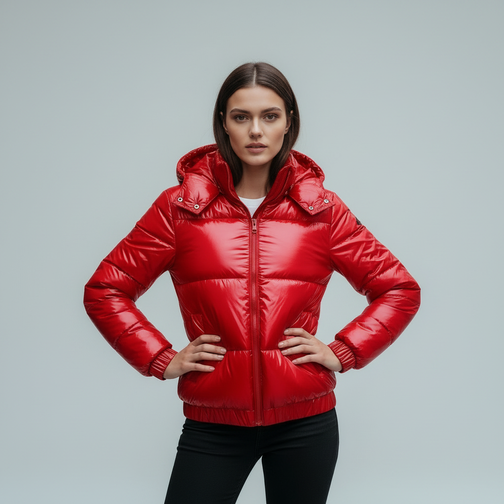 Helvano | Glänzende Winterjacke mit Kapuze für Damen