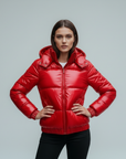 Helvano | Glänzende Winterjacke mit Kapuze für Damen