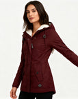Helvano | Lange Winterjacke mit Kapuze für Damen