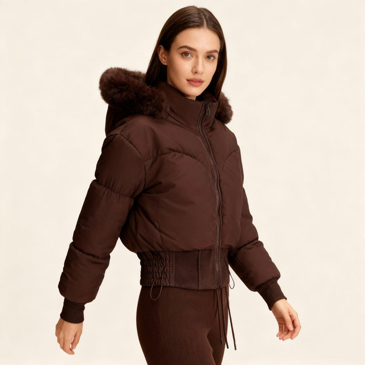 Helvano | Cropped Daunenjacke mit Kapuze für Damen