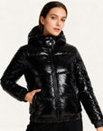 Helvano | Glänzende Winterjacke mit Kapuze für Damen