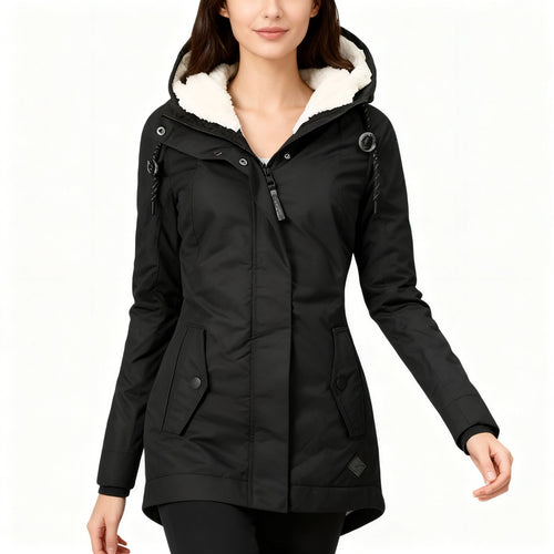 Helvano | Lange Winterjacke mit Kapuze für Damen