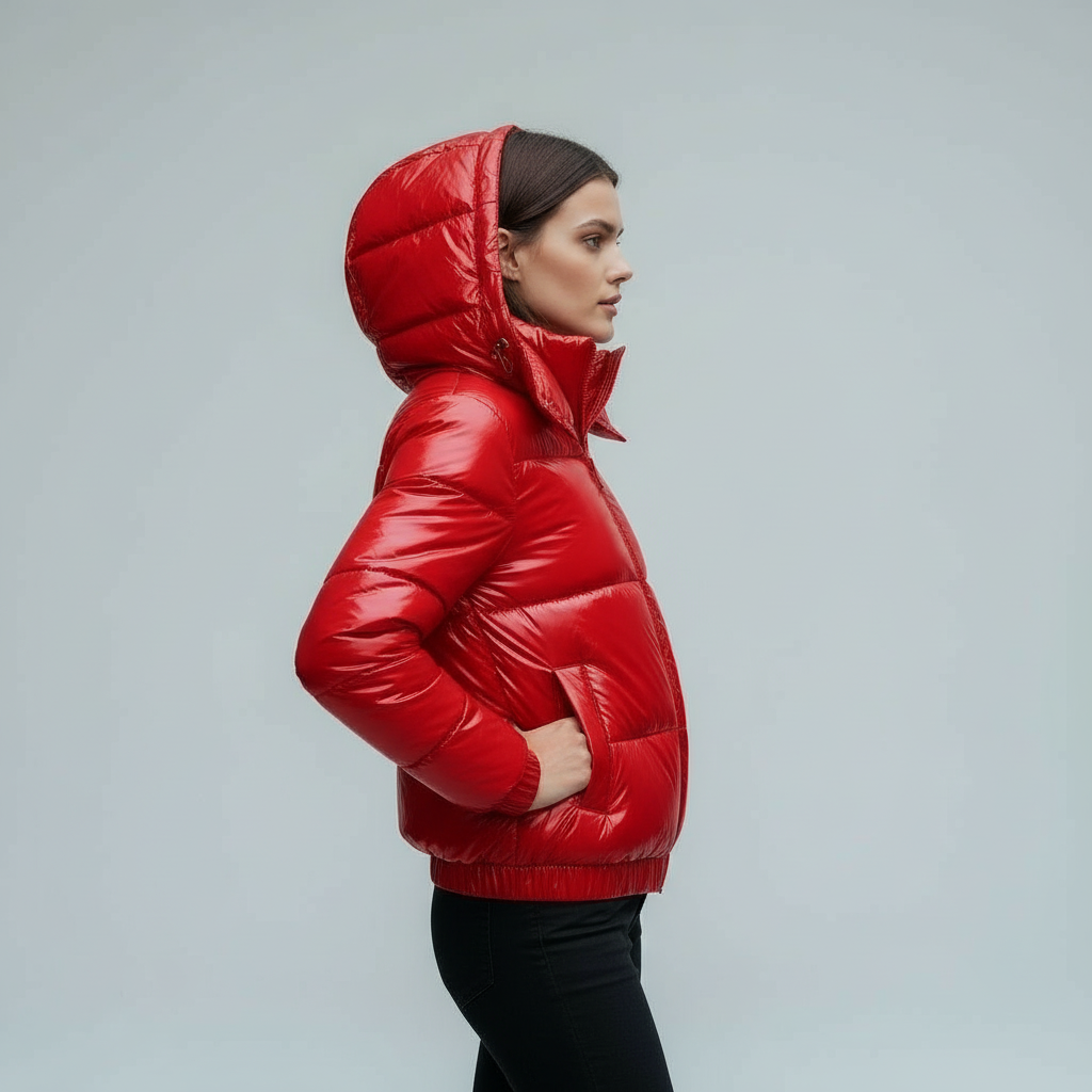 Helvano | Glänzende Winterjacke mit Kapuze für Damen