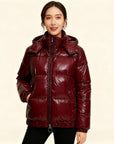Helvano | Glänzende Winterjacke mit Kapuze für Damen