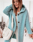 Helvano | Strickjacke mit Kapuze und Knopfleiste für Damen