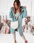 Helvano | Strickjacke mit Kapuze und Knopfleiste für Damen