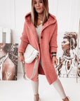 Helvano | Strickjacke mit Kapuze und Knopfleiste für Damen