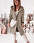Helvano | Strickjacke mit Kapuze und Knopfleiste für Damen