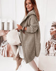 Helvano | Strickjacke mit Kapuze und Knopfleiste für Damen