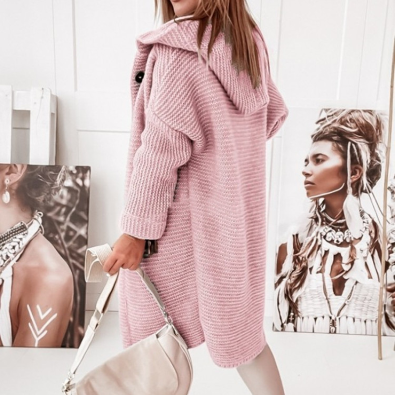 Helvano | Strickjacke mit Kapuze und Knopfleiste für Damen
