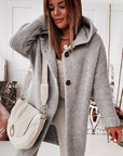 Helvano | Strickjacke mit Kapuze und Knopfleiste für Damen