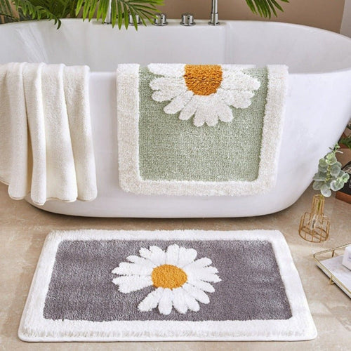 Helvano | Rutschfeste Badematte mit Blumenmuster
