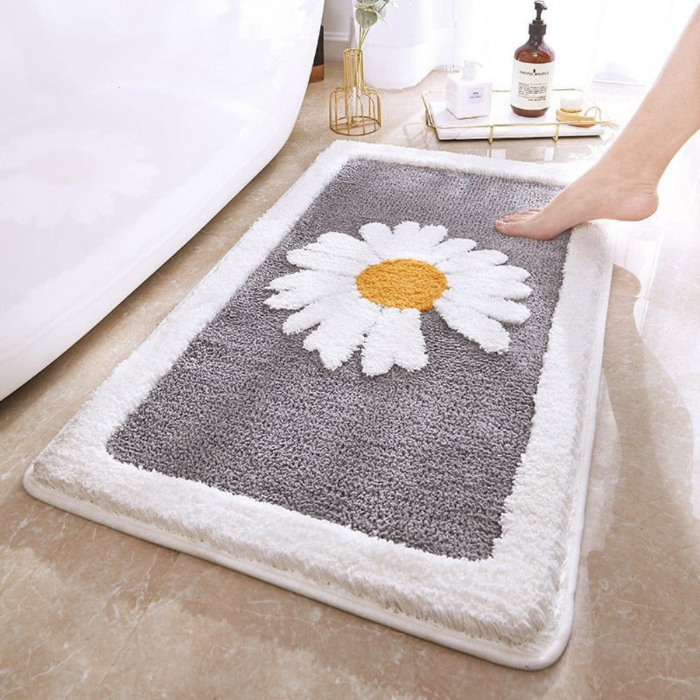 Helvano | Rutschfeste Badematte mit Blumenmuster
